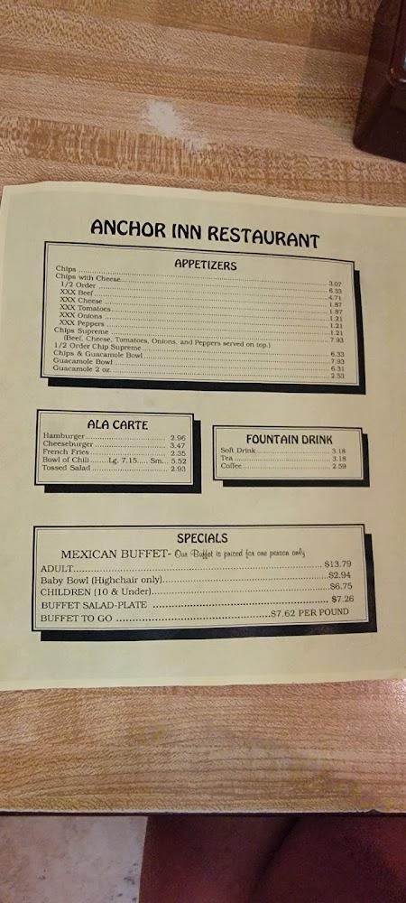 Anchor Inn Restaurant Menu image 3
